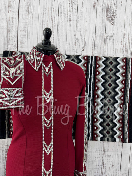 Brick Red & Grey Day Shirt Set (M)