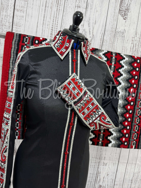 Black, Red, Grey & White Day Shirt Set (M)