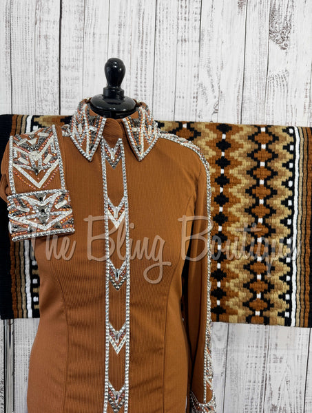 Rust, Grey & White Day Shirt Set (L)