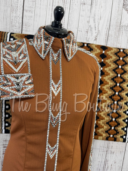 Rust, Grey & White Day Shirt Set (L)