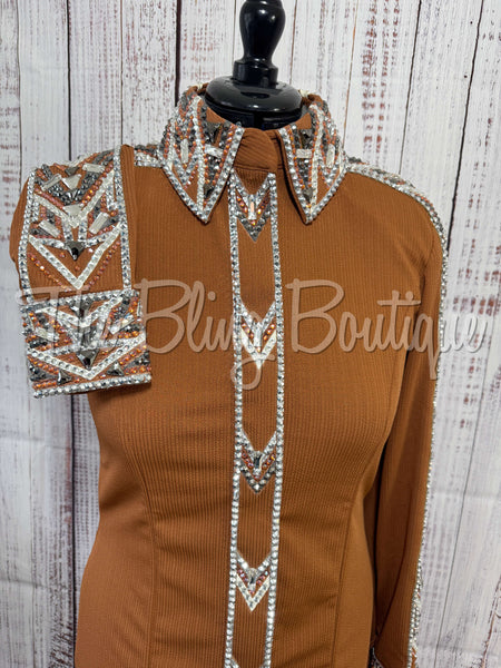 Rust, Grey & White Day Shirt Set (L)