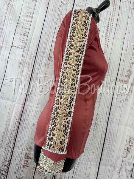 Mauve Rose & Leopard Day Shirt Set (XS/S)