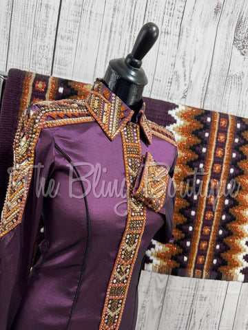 RE-ORDER Plum, Copper & Bronze Day Shirt Set (Choose Your Size)