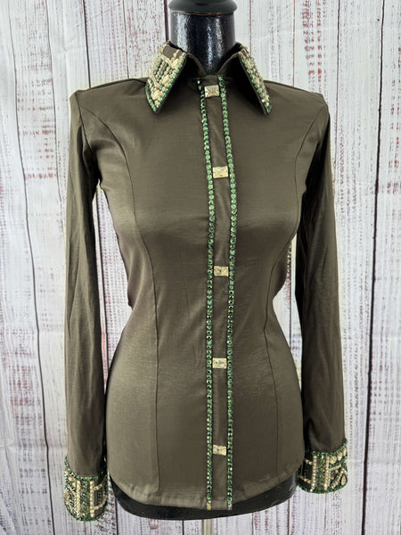 Dark Olive Green & Tan Day Shirt Set (S)