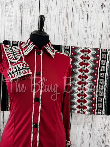 Red, Silver & Black Day Shirt Set (XL)