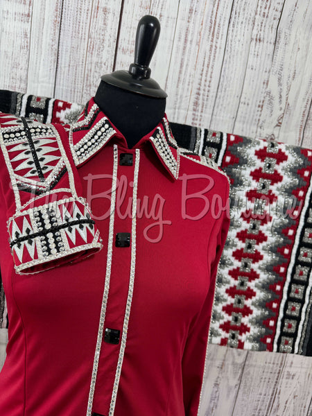 Red, Silver & Black Day Shirt Set (XL)