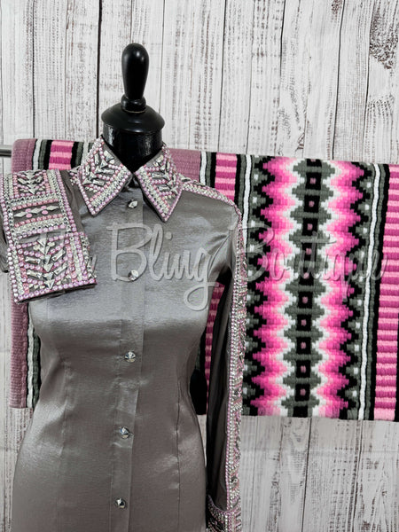 Grey & Pink Day Shirt Set (S)
