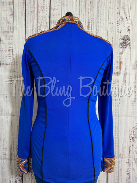 Royal Blue & Copper Day Shirt Set (M)