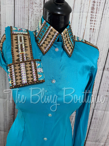 Turquoise & Bronze Day Shirt Set (XS/S)
