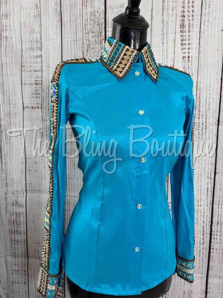 Turquoise & Bronze Day Shirt Set (XS/S)