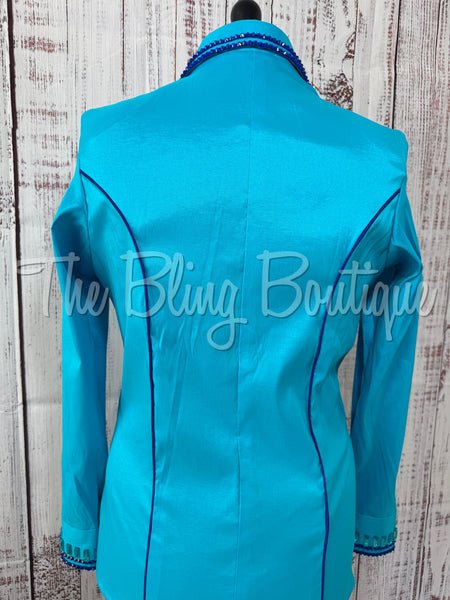 Turquoise & Royal Blue Simple Day Shirt Set (XL)