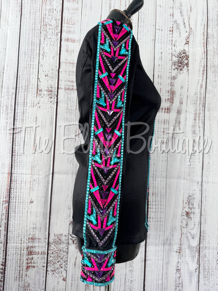 RE-ORDER Black, Turquoise, Bright Pink & Purple Day Shirt Set (S) (Choose Your Size)