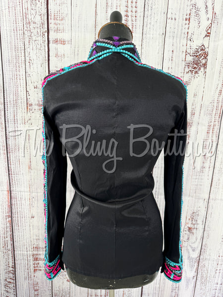 RE-ORDER Black, Turquoise, Bright Pink & Purple Day Shirt Set (S) (Choose Your Size)