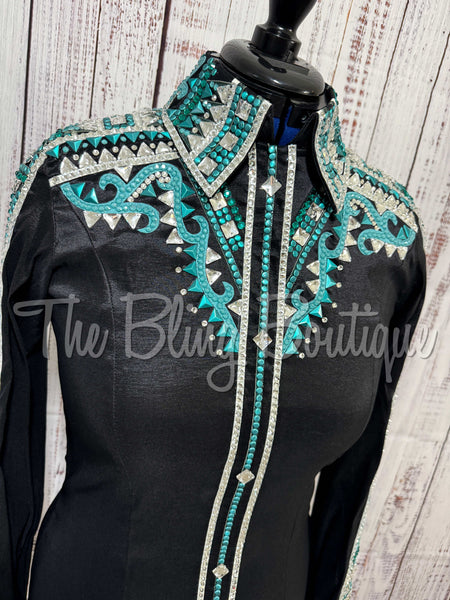 Black, Turquoise & Teal Day Shirt Set (M)