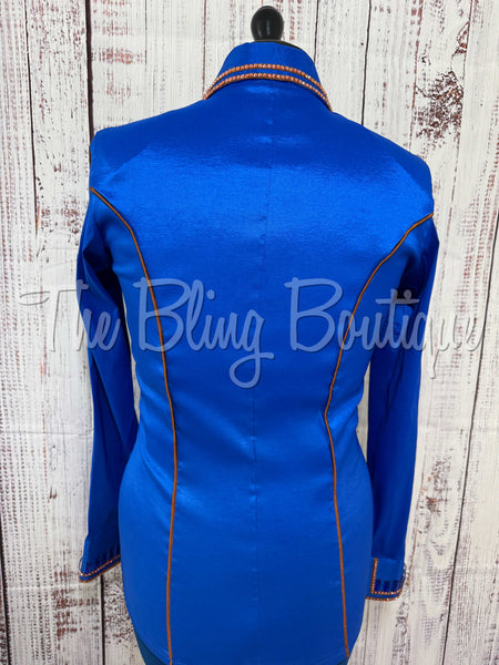 Royal Blue & Copper Simple Day Shirt Set (Medium)
