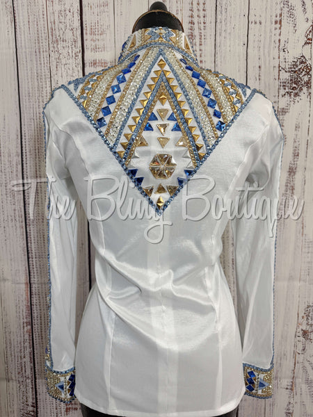 White, Periwinkle & Tan Day Shirt Set (XS/S)