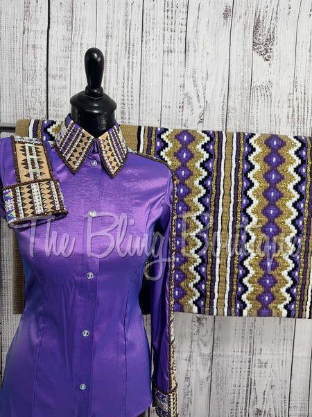 Lavender & Tan Day Shirt Set (XS/S)