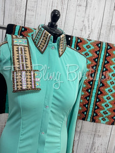 Mint, Tan & Bronze Day Shirt Set (M)