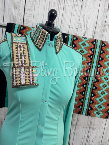 Mint, Tan & Bronze Day Shirt Set (M)