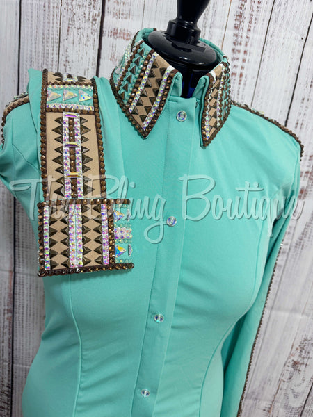 Mint, Tan & Bronze Day Shirt Set (M)