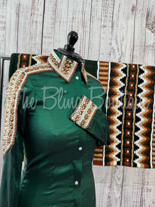 Hunter Green, Rust & Tan Day Shirt Set (M)