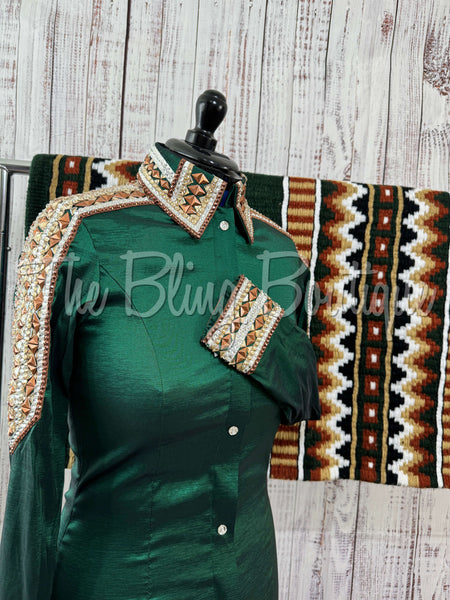 Hunter Green, Rust & Tan Day Shirt Set (M)