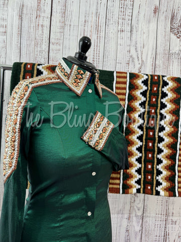 Hunter Green, Rust & Tan Day Shirt Set (M)