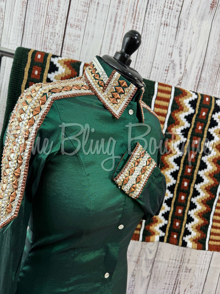 Hunter Green, Rust & Tan Day Shirt Set (M)