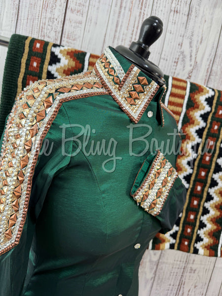 Hunter Green, Rust & Tan Day Shirt Set (M)