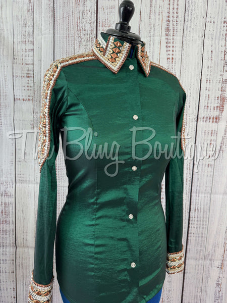 Hunter Green, Rust & Tan Day Shirt Set (M)