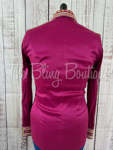 Raspberry, Fuchsia & Gold Day Shirt Set (M)