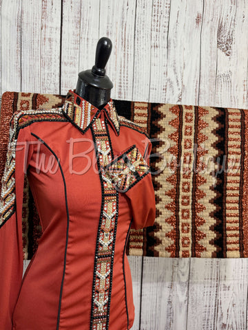 RE-ORDER Terracotta, Tan & Copper Day Shirt Set (Choose Your Size)