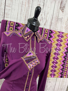 Berry, Purple & Rose Gold Day Shirt Set (S)