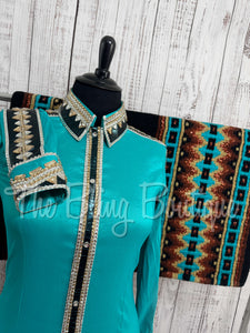 Teal, Dark Teal & Tan Day Shirt Set (XL)