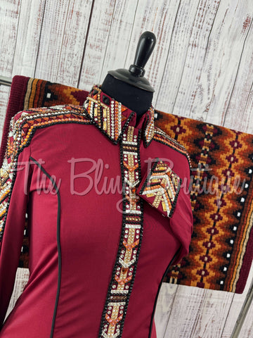 Burgundy, Rust & Tan Day Shirt Set (XL)