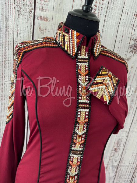 Burgundy, Rust & Tan Day Shirt Set (XL)