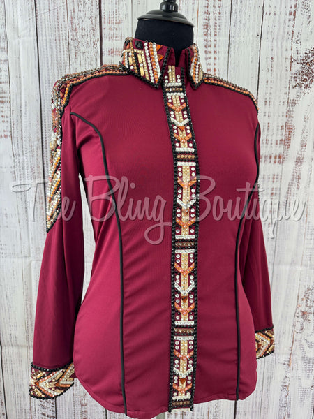 Burgundy, Rust & Tan Day Shirt Set (XL)