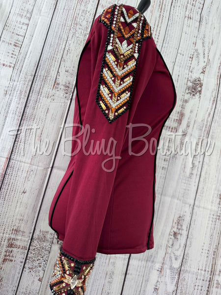 Burgundy, Rust & Tan Day Shirt Set (XL)