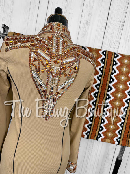 Tan, Copper & White Day Shirt Set (Small)