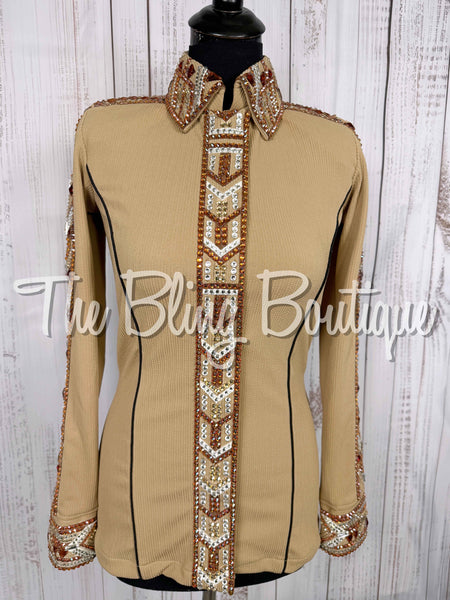 Tan, Copper & White Day Shirt Set (Small)