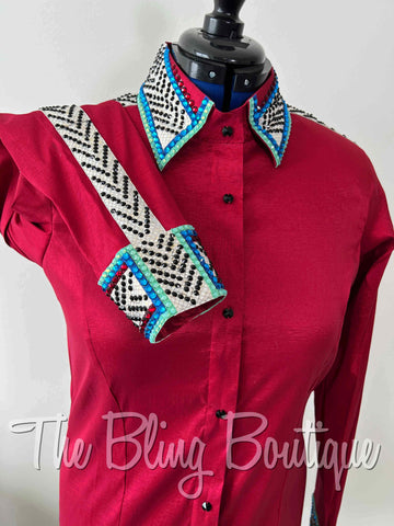 Red, Turquoise & Mint Day Shirt Set (XL)