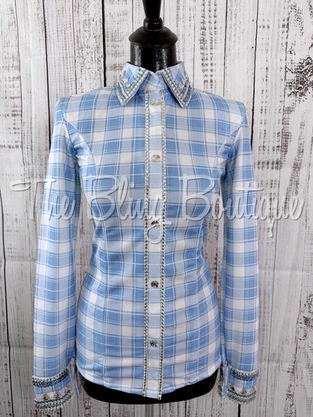 Periwinkle, Baby Blue & White Plaid Day Shirt Set (Sizes Small-3XL)
