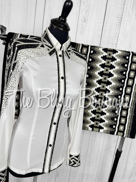 RE-ORDER White & Black Day Shirt Set (Choose Your Size)