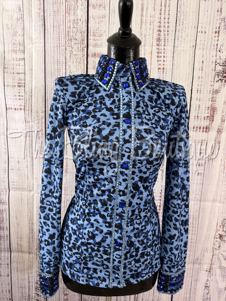 Periwinkle, Blue & Black Leopard Day Shirt Set (Sizes Small-3XL)
