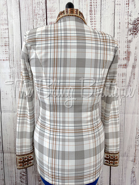 White, Tan & Brown Plaid Day Shirt Set (Sizes Small-3XL)