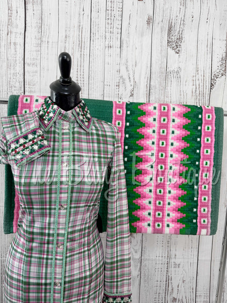 Green & Pink Plaid Day Shirt Set (Sizes Small-3XL)