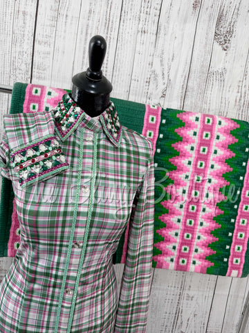 Green & Pink Plaid Day Shirt Set (Sizes Small-3XL)