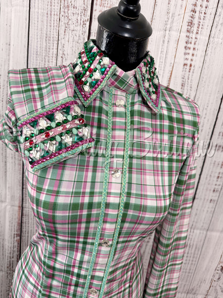 Green & Pink Plaid Day Shirt Set (Sizes Small-3XL)