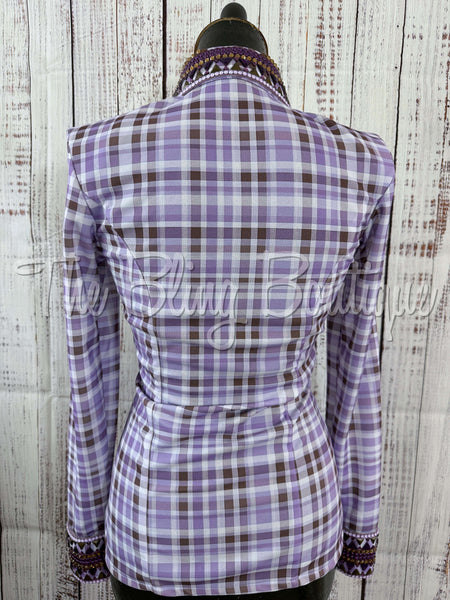 Lavender & Chocolate Plaid Day Shirt Set (Sizes Small-3XL)