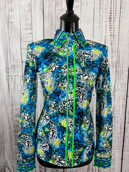 Turquoise, Blue & Lime Exotic Day Shirt Set (Sizes Small-3XL)